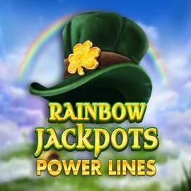 Rainbow Jackpots Power Lines slot logo by Red Tiger Gaming at Trickz Casino